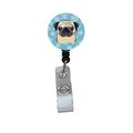 Carolines Treasures Snowflake Fawn Pug Retractable Badge Reel BB1696BR